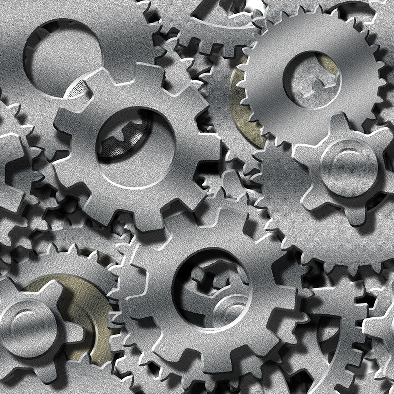 Vivolux | Dunkle Farbgear Tapete Mural Metall Steampunk Wasserabdichtung Wandkunst für Garage