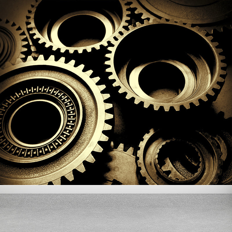 Vivolux | Dunkle Farbgear Tapete Mural Metall Steampunk Wasserabdichtung Wandkunst für Garage