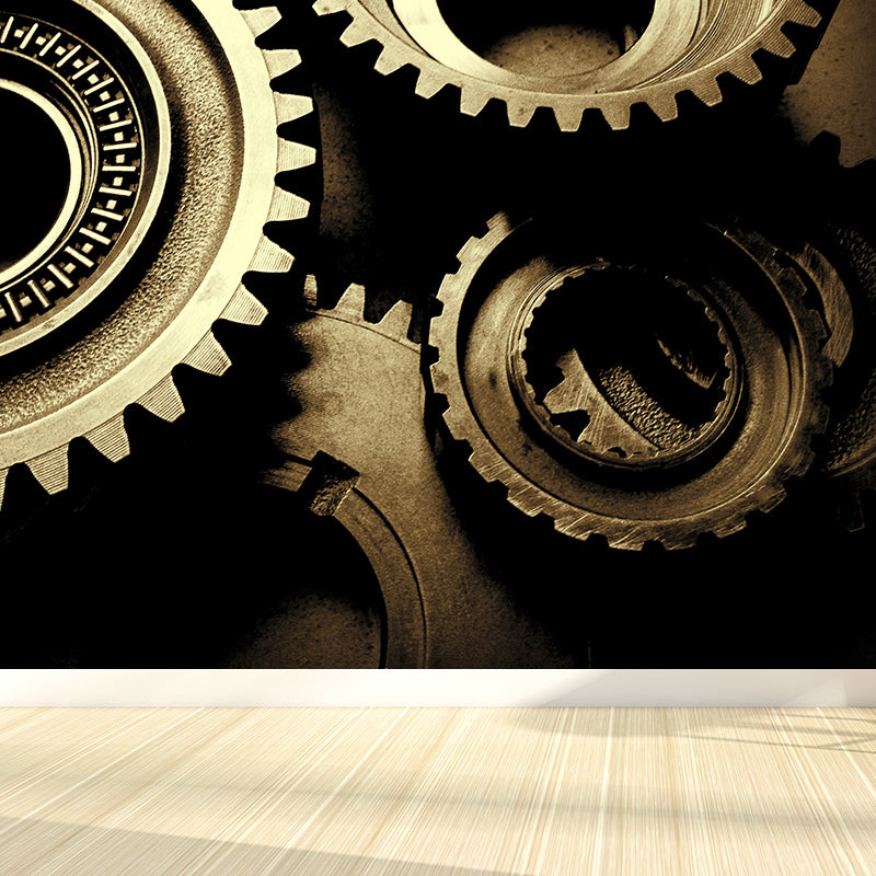 Vivolux | Dunkle Farbgear Tapete Mural Metall Steampunk Wasserabdichtung Wandkunst für Garage