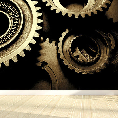 Vivolux | Dunkle Farbgear Tapete Mural Metall Steampunk Wasserabdichtung Wandkunst für Garage