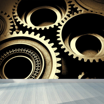 Vivolux | Dunkle Farbgear Tapete Mural Metall Steampunk Wasserabdichtung Wandkunst für Garage