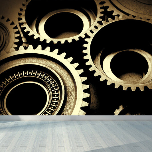 Vivolux | Dunkle Farbgear Tapete Mural Metall Steampunk Wasserabdichtung Wandkunst für Garage