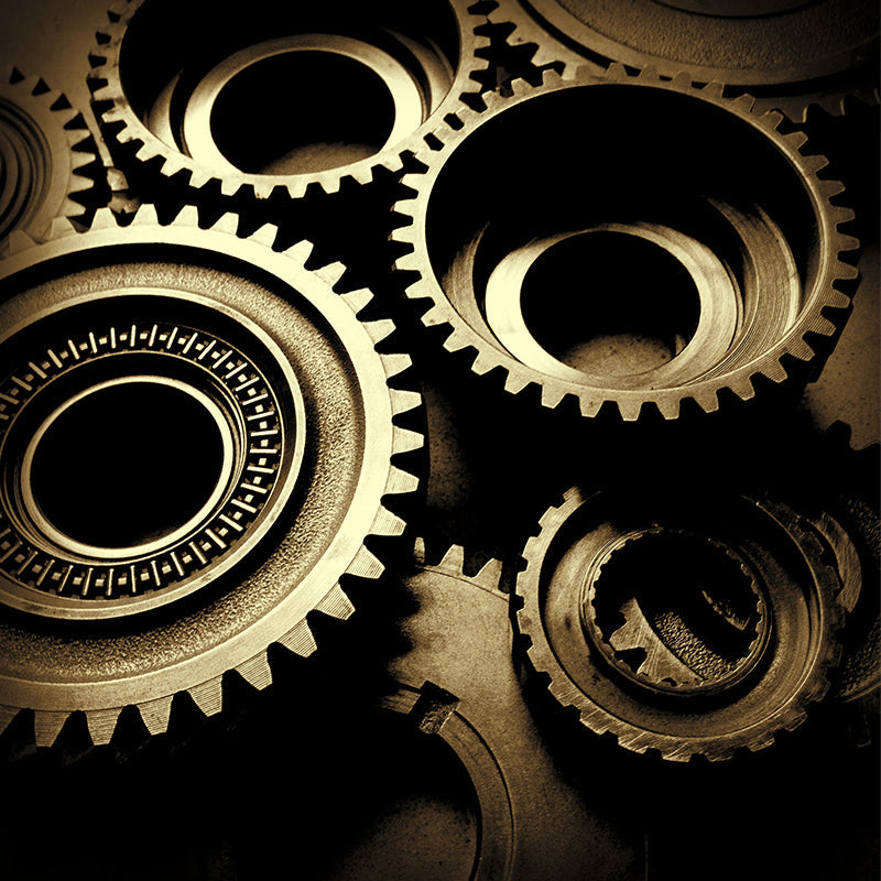 Vivolux | Dunkle Farbgear Tapete Mural Metall Steampunk Wasserabdichtung Wandkunst für Garage