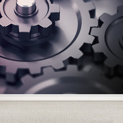 Vivolux | Dunkle Farbgear Tapete Mural Metall Steampunk Wasserabdichtung Wandkunst für Garage