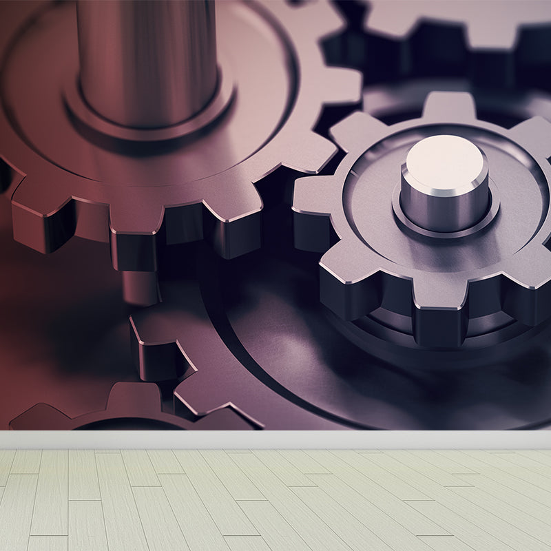 Vivolux | Dunkle Farbgear Tapete Mural Metall Steampunk Wasserabdichtung Wandkunst für Garage