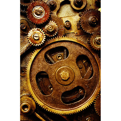 Vivolux | Fotografisches Zahnrad Tapete für Hausinterieur, Sanfte Farbe, Anpassbare Größe