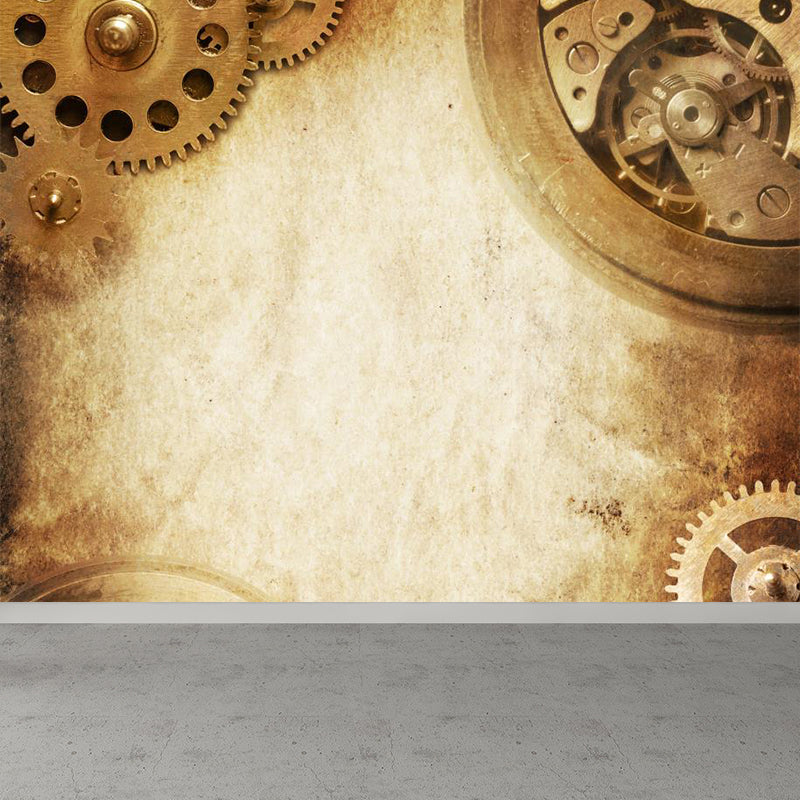 Vivolux | Fotografisches Zahnrad Tapete für Hausinterieur, Sanfte Farbe, Anpassbare Größe