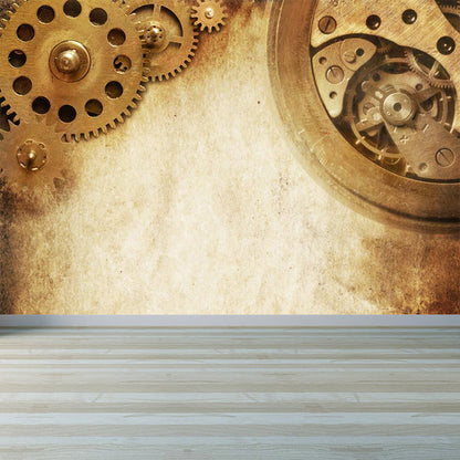 Vivolux | Fotografisches Zahnrad Tapete für Hausinterieur, Sanfte Farbe, Anpassbare Größe