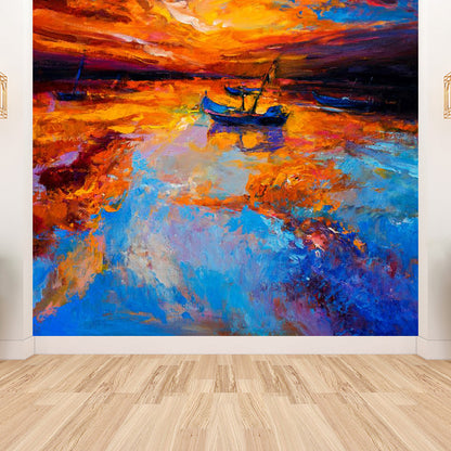 Vivolux | Klassische Ölmalerei Landschaft Wandtattoo Helle Farbe Fleckenresistente Wanddekoration für Zimmer