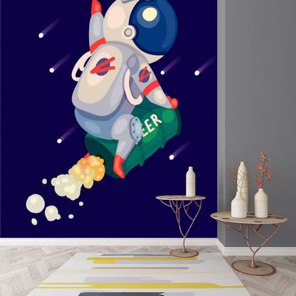 Vivolux | Kinder Astronaut Tapete Mural Dunkle Farbe Jungen Schlafzimmer Wandkunst, Maßgeschneidert
