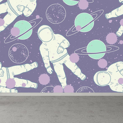 Vivolux | Astronomie Buitenruimte Muur Decal Kids Stijl Niet-geweven Stof Wanddecoratie in Donkere Kleur