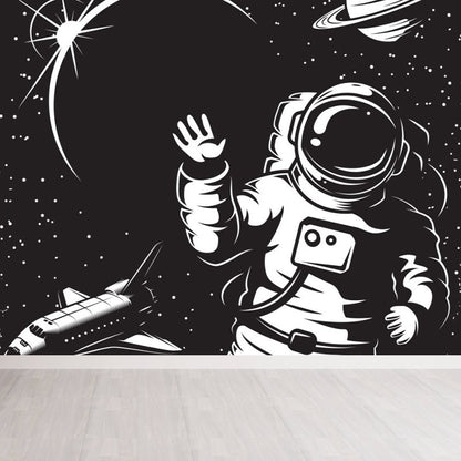 Vivolux | Astronomie Buitenruimte Muur Decal Kids Stijl Niet-geweven Stof Wanddecoratie in Donkere Kleur