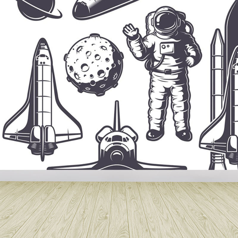 Vivolux | Kinder Cosmos Raumschiff Wandmural Sanfte Farbe Wasserabweisende Wandkunst für Jungenzimmer