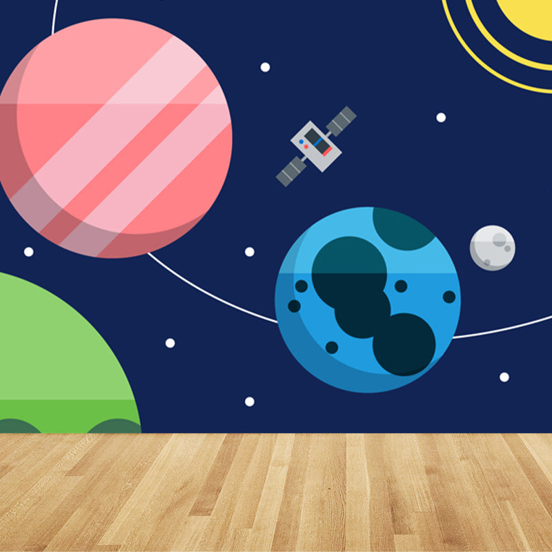 Vivolux | Kinder Cosmos Raumschiff Wandmural Sanfte Farbe Wasserabweisende Wandkunst für Jungenzimmer
