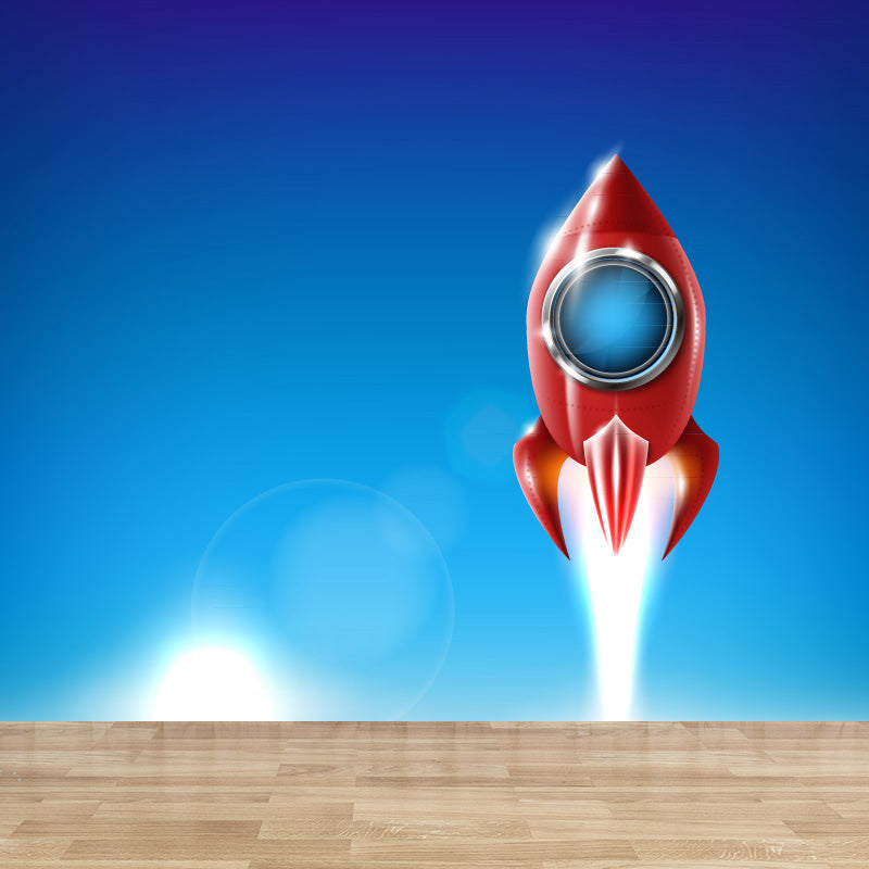 Vivolux | Kinder Cosmos Raumschiff Wandmural Sanfte Farbe Wasserabweisende Wandkunst für Jungenzimmer