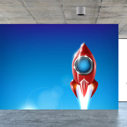 Vivolux | Kinder Cosmos Raumschiff Wandmural Sanfte Farbe Wasserabweisende Wandkunst für Jungenzimmer