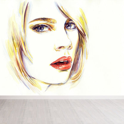 Vivolux | Illustration Frau Modell Wandbild Aufkleber für Mädchen Schlafzimmer, Helle Farbe, Maßgefertigt