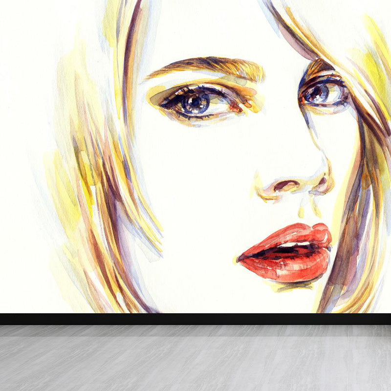 Vivolux | Illustration Frau Modell Wandbild Aufkleber für Mädchen Schlafzimmer, Helle Farbe, Maßgefertigt