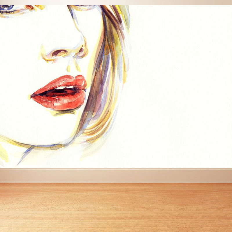 Vivolux | Illustration Frau Modell Wandbild Aufkleber für Mädchen Schlafzimmer, Helle Farbe, Maßgefertigt