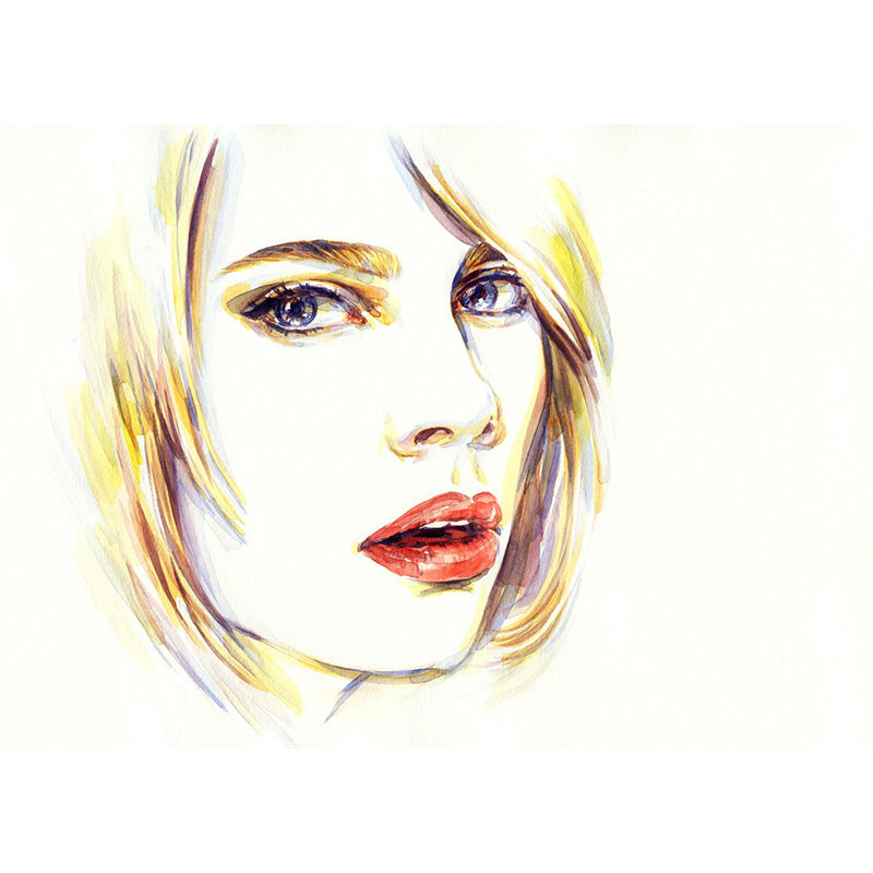 Vivolux | Illustration Frau Modell Wandbild Aufkleber für Mädchen Schlafzimmer, Helle Farbe, Maßgefertigt