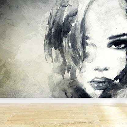 Vivolux | Illustration Frau Modell Wandbild Aufkleber für Mädchen Schlafzimmer, Helle Farbe, Maßgefertigt