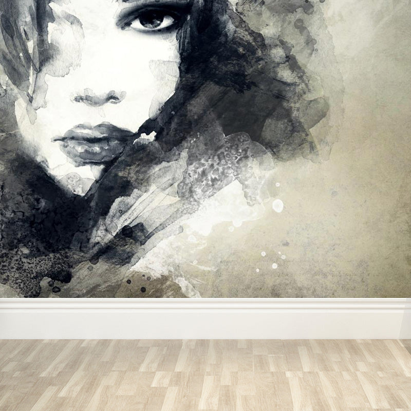 Vivolux | Illustration Frau Modell Wandbild Aufkleber für Mädchen Schlafzimmer, Helle Farbe, Maßgefertigt