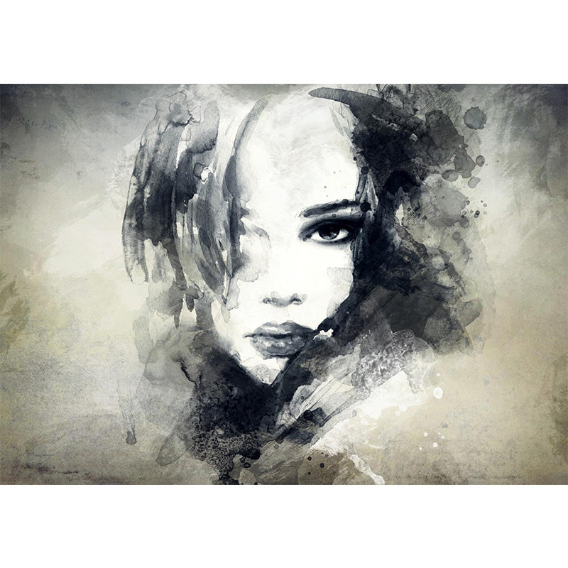 Vivolux | Illustration Frau Modell Wandbild Aufkleber für Mädchen Schlafzimmer, Helle Farbe, Maßgefertigt