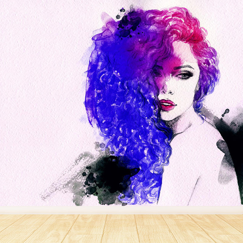 Vivolux | Illustration Frau Modell Wandbild Aufkleber für Mädchen Schlafzimmer, Helle Farbe, Maßgefertigt