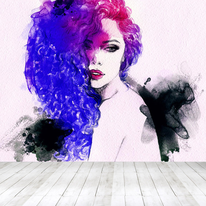 Vivolux | Illustration Frau Modell Wandbild Aufkleber für Mädchen Schlafzimmer, Helle Farbe, Maßgefertigt