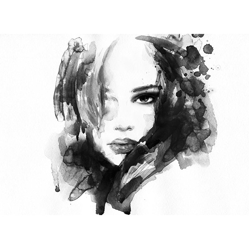 Vivolux | Glam Girl Zeichnung Wandtapete Vlies Stoff Fleckenresistente Pastell Wandverkleidung für Raum