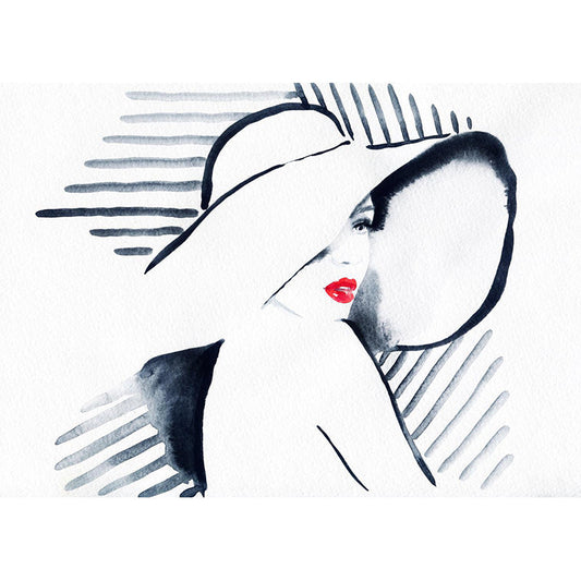 Vivolux | Glam Girl Zeichnung Wandtapete Vlies Stoff Fleckenresistente Pastell Wandverkleidung für Raum