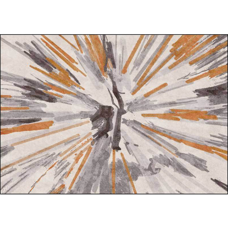 Vivolux | Brauner industrieller Teppich Polyester radialem Muster Teppich haustierfreundlich waschbar rutschfester Teppich für das Schlafzimmer