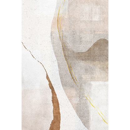 Vivolux | Brauner Salon Teppich Einfachheit Abstrakt Teppich Polyester Maschinenwaschbar Rutschfeste Unterlage Teppich