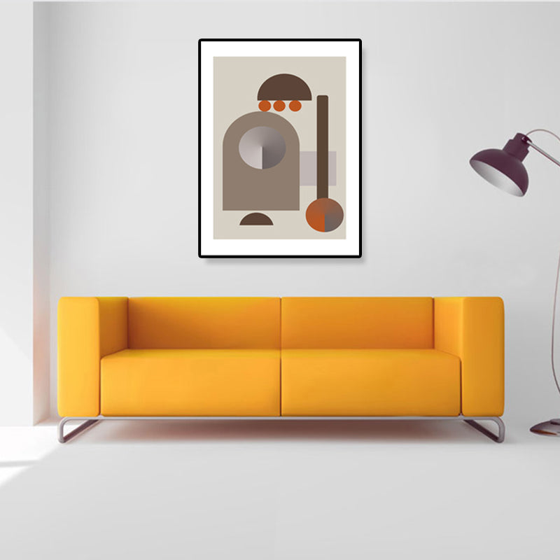 Vivolux | Illustration Geometrisches Leinwanddruck Texturiertes Nordisches Küchen Wandkunst in Pastellfarbe