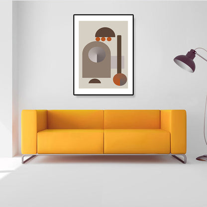 Vivolux | Illustration Geometrisches Leinwanddruck Texturiertes Nordisches Küchen Wandkunst in Pastellfarbe