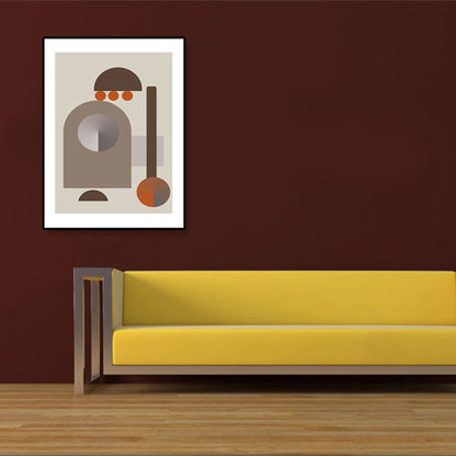 Vivolux | Illustration Geometrisches Leinwanddruck Texturiertes Nordisches Küchen Wandkunst in Pastellfarbe