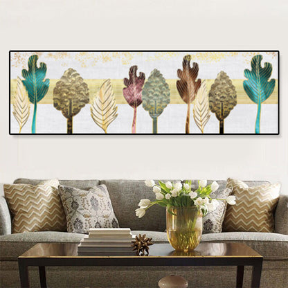 Vivolux | Bäume Leinwanddruck Schlafzimmer Illustration Botanische Wandkunst Dekor in Braun, Texturiert