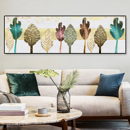 Vivolux | Bäume Leinwanddruck Schlafzimmer Illustration Botanische Wandkunst Dekor in Braun, Texturiert