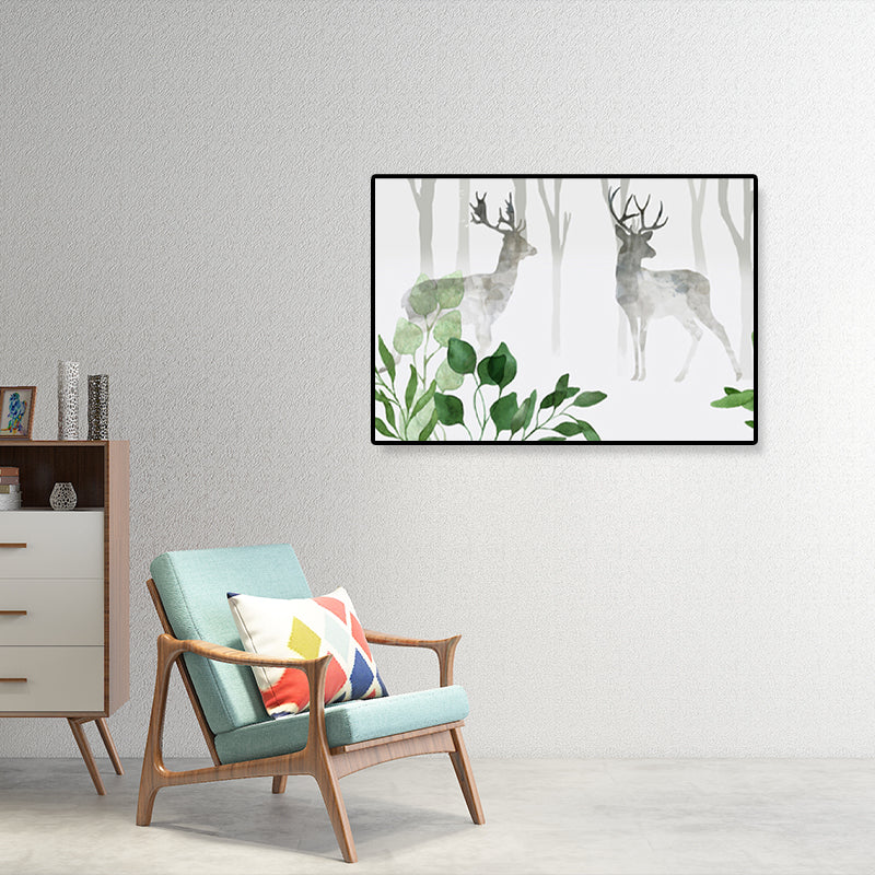 Vivolux | Zeichnung Druck Landschaft Wandkunst Texturiert Nordic Wohnzimmer Leinwand in Helle Farbe