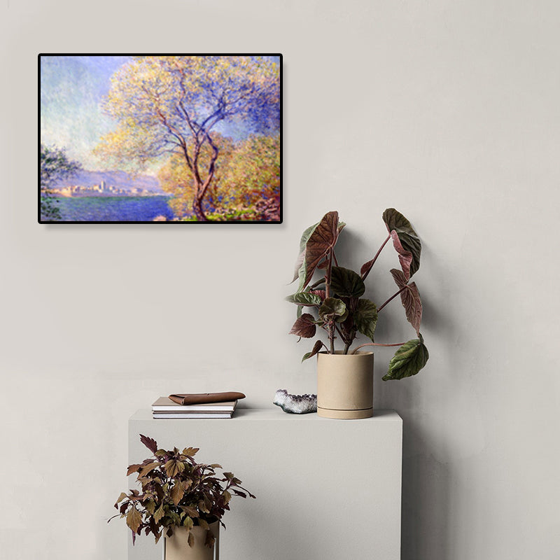 Vivolux | Zeichnung Druck Landschaft Wandkunst Texturiert Nordic Wohnzimmer Leinwand in Helle Farbe