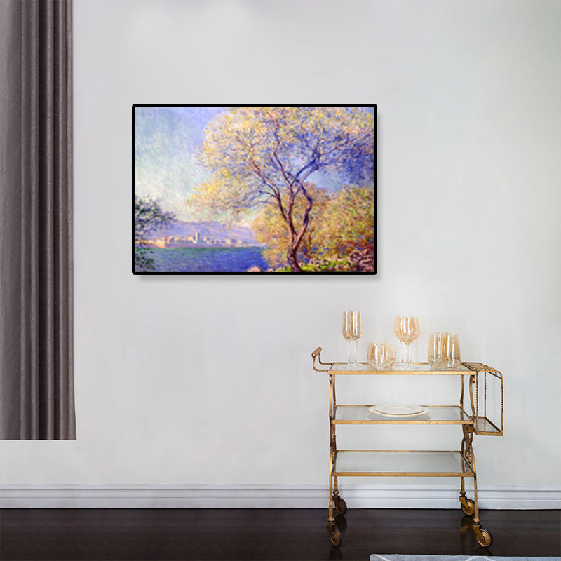 Vivolux | Zeichnung Druck Landschaft Wandkunst Texturiert Nordic Wohnzimmer Leinwand in Helle Farbe