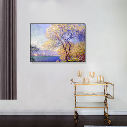 Vivolux | Zeichnung Druck Landschaft Wandkunst Texturiert Nordic Wohnzimmer Leinwand in Helle Farbe