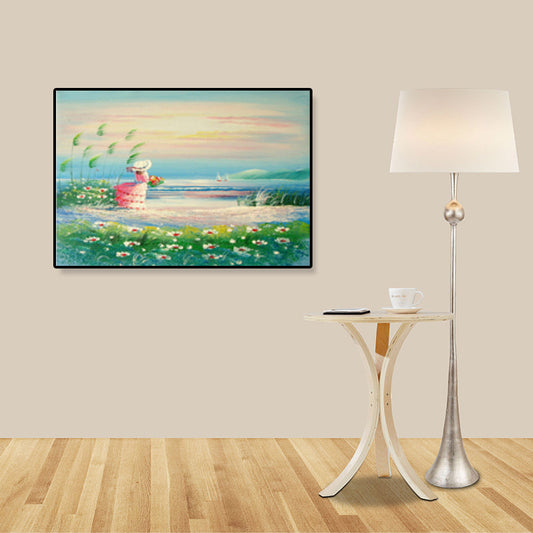 Vivolux | Zeichnung Druck Landschaft Wandkunst Texturiert Nordic Wohnzimmer Leinwand in Helle Farbe