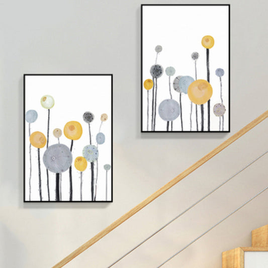 Vivolux | Geometrische Canvas Wandkunst Hellfarbe Nordischer Stil Wanddekoration für Treppen, Set von 2