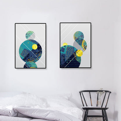 Vivolux | Geometrische Canvas Wandkunst Hellfarbe Nordischer Stil Wanddekoration für Treppen, Set von 2