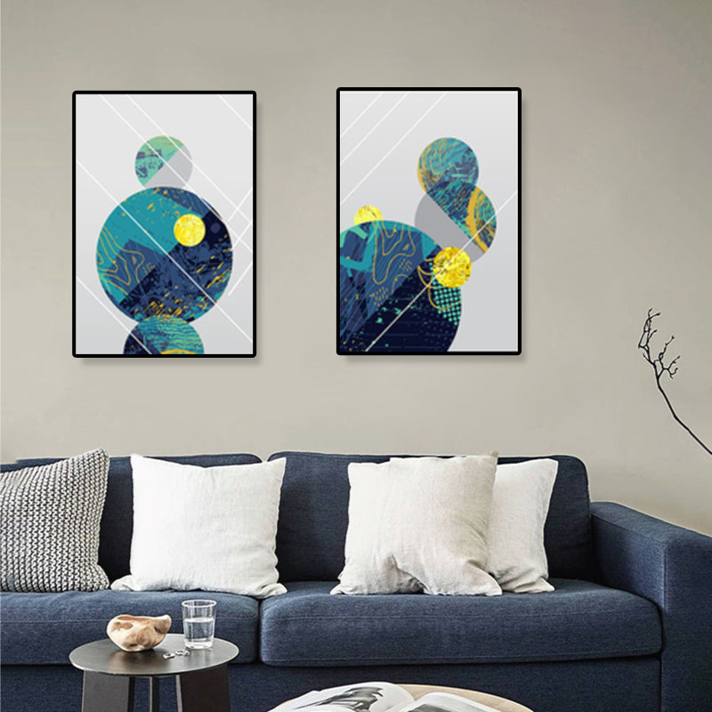 Vivolux | Geometrische Canvas Wandkunst Hellfarbe Nordischer Stil Wanddekoration für Treppen, Set von 2