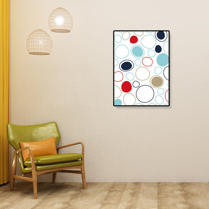 Vivolux | Geometrische Wandkunst Nordisch Liebe Blasen Leinwanddruck in Weiß für das Wohnzimmer