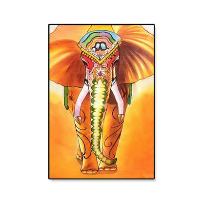 Vivolux | Asiatischer Stil Elefant Kunstdruck Leinwand Texturiert Weiche Farbe Wanddekoration für Flur