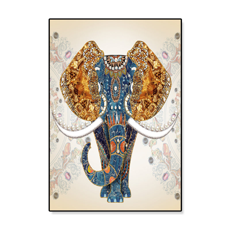 Vivolux | Asiatischer Stil Elefant Kunstdruck Leinwand Texturiert Weiche Farbe Wanddekoration für Flur