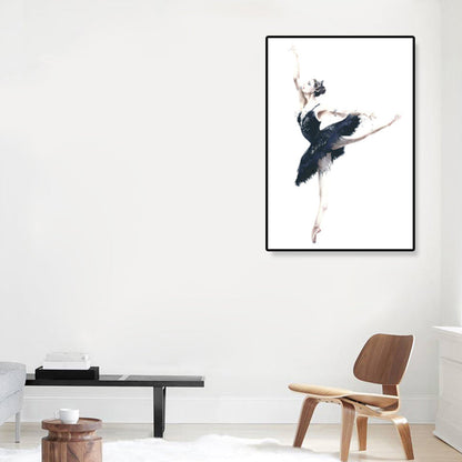 Vivolux | Pastellzeichnung Ballettmädchen Leinwand Tanz Nordische Texturierte Wandkunst Druck für Schlafzimmer